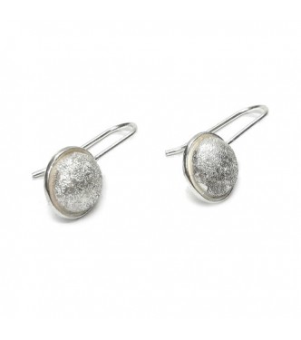 E000862H Genuine Sterling Silver Earrings Hemispheres On Hook Solid Stamped 925 Handmade
